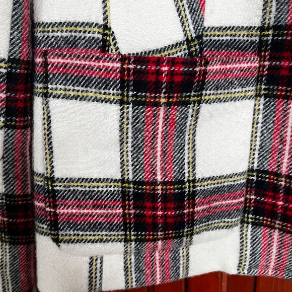 Talbots Red Plaid Wool Blend Ruffle Trim Peplum Back Blazer Jacket Size 14 EUC - Picture 9 of 13